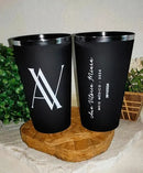 Copo Twister 600ml Preto Fosco com Borda Metalizada