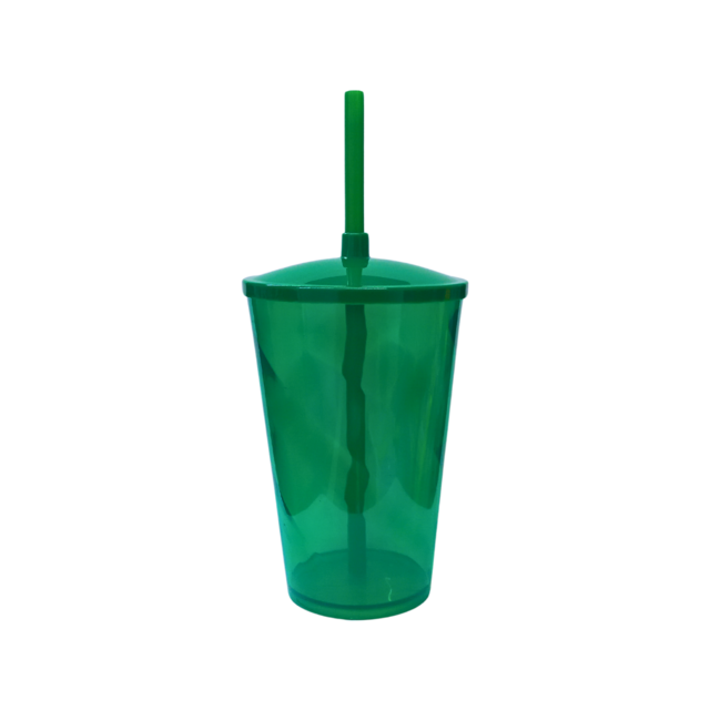 Copo Twister 600ml em Acrílico + TAMPA LISA/ CANUDO