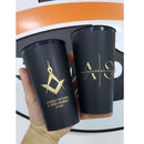 Copo Twister 600ml Preto Fosco com Borda Metalizada