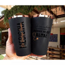 Copo Twister 600ml Preto Fosco com Borda Metalizada