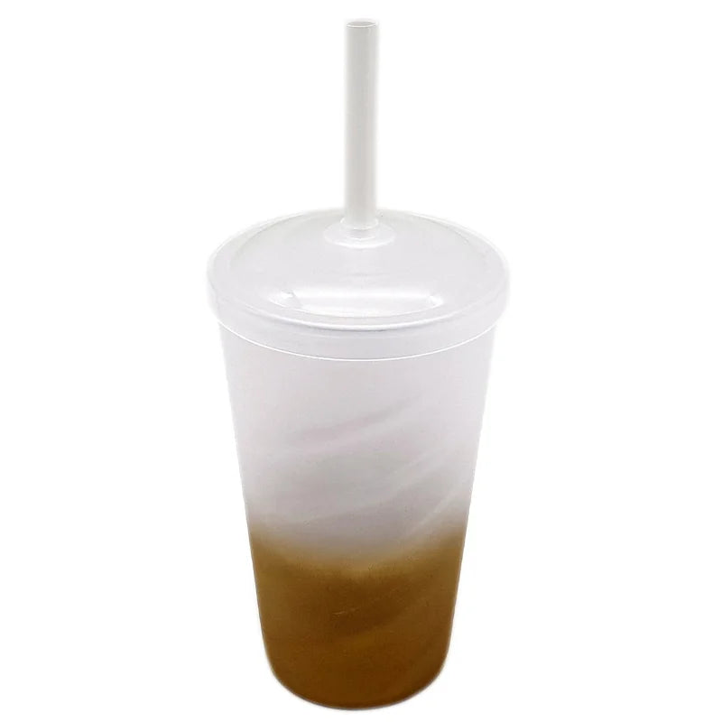 Copo Twister 600ml Degradê + TAMPA LISA/ CANUDO